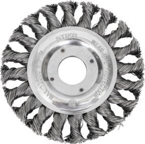Stier Rundbürste aus Stahl für Winkelschleifer, Durchmesser: 115 mm, Bohrungs-Ø: 22,2 mm, Nutzhöhe: 24 mm, Farbe: Silber - Bild 1