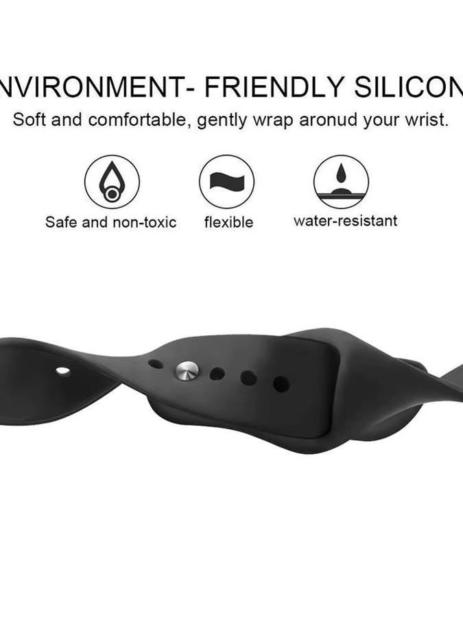 Uhrenarmband Silikon, Schwarz, Unisex, 20 mm/22 mm - Bild 2