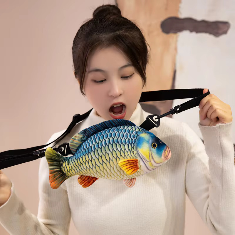 MIAOOWA Simulierte Fisch Plüsch Umhängetasche, 3D Gedruckt, Bunt / Mehrfarbig - Bild 2