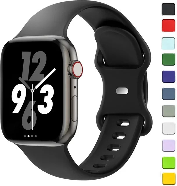 Uhrenarmband Silikon, Schwarz, Unisex - Bild 1