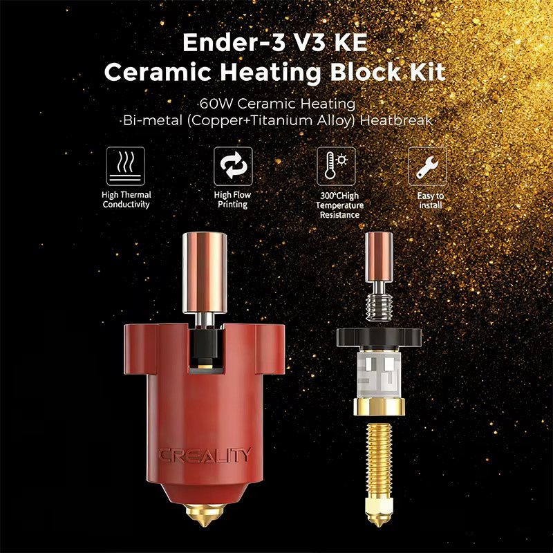 Creality Ender 3 V3 KE Hotend Kit mit Keramik-Heizblock für schnelles Aufheizen und hohe Wärmeleitfähigkeit - Bild 2