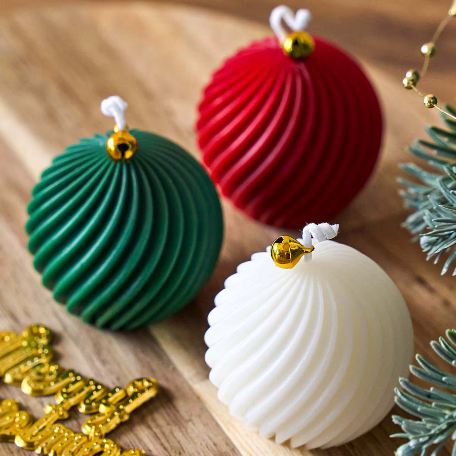 UDOCOOL Silikon Kerzenform 3D Drehen Ball für DIY Weihnachtsdeko und Handwerk in Multicolour - Bild 2