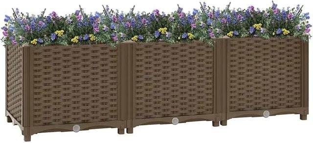 Furnicato Hochbeet aus Polypropylen in Braun, B/T/H: 120 x 40 x 38 cm - Bild 1