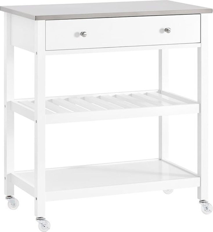 SoBuy Kücheninsel Modern in Weiß mit 2 Schubladen aus Kiefer und Holzwerkstoff B/T/H: 81 x 45 x 90 cm - Bild 1