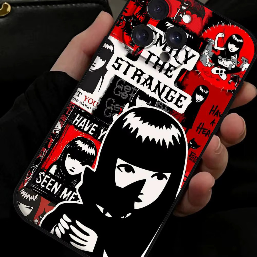 Mesuca E-Emily The Stranges Silikon Handyhülle für iPhone 11 bis iPhone 17 Pro Max in Schwarz und Multicolour - Bild 2