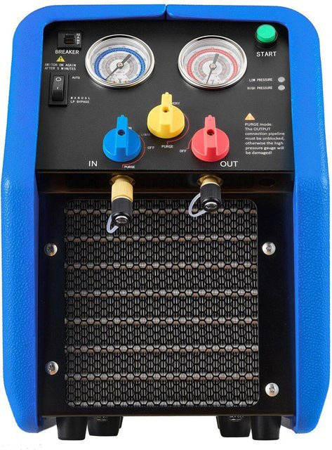 Buying Solutions, MB Tragbare Kältemittelrückgewinnungsmaschine in Blau, 1 PS, 220V 50Hz, Zweizylinder Recyclingeinheit für flüssiges und gasförmiges Kältemittel, 1450 U/min für HVAC-Anwendungen - Bild 1