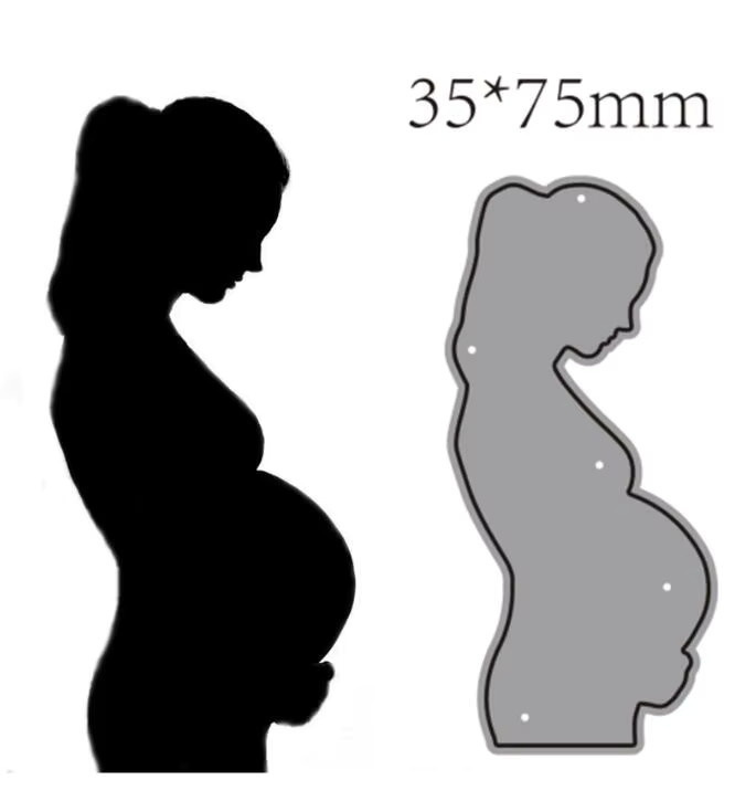 Metall-Schneideform für Scrapbooking und Bastelarbeiten mit Motiv Schwangere Paare als Stanzschablone und Prägeform - Bild 3
