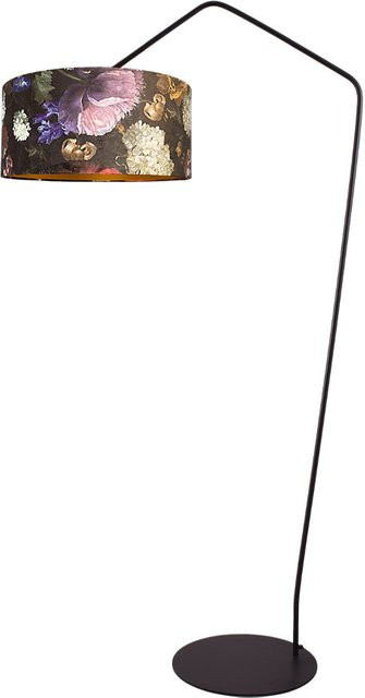 Masterlight Arch XL 191 Stehleuchte in Schwarz matt mit Samt-Blumen-Design - Bild 1