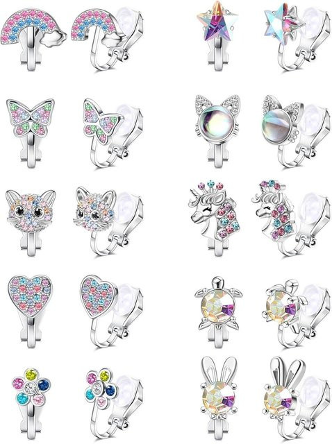 Bobisty Ohrclips, Herz-Schmetterlings-Blumen, Silber, Damen - Bild 1