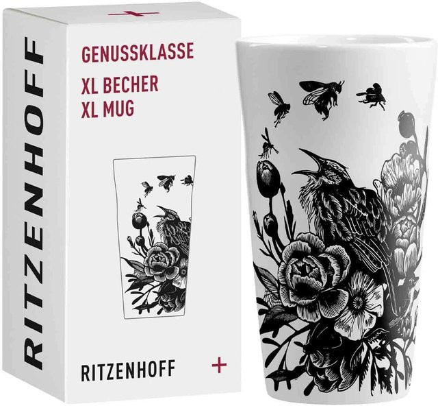 Ritzenhoff Kaffeebecher XL Genussklasse aus Porzellan, Weiß, 525 ml - Bild 1