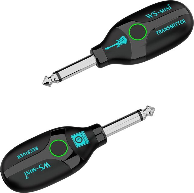 AROMA 2,4G Wireless Guitar System mit 48K/16bit Echtzeit-Übertragung, wiederaufladbar, 4 Kanäle, Schwarz - Bild 1