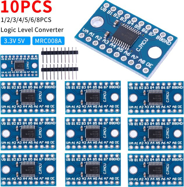 APWIKOGER TXS0108E Bidirektionales 8-Kanal Logikpegel-Schieber Modul für 3,3 V und 5 V in Blau - Bild 1