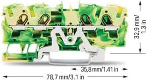 WAGO Schutzleiterklemme 4-Leiter TS 35 2004-1407 in Grün - Bild 1