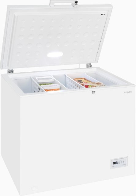 Exquisit GT265-HE-040D Gefriertruhe in Weiss mit Super Freezing Funktion, B/T/H: 174 x 70 x 84,5 cm - Bild 1