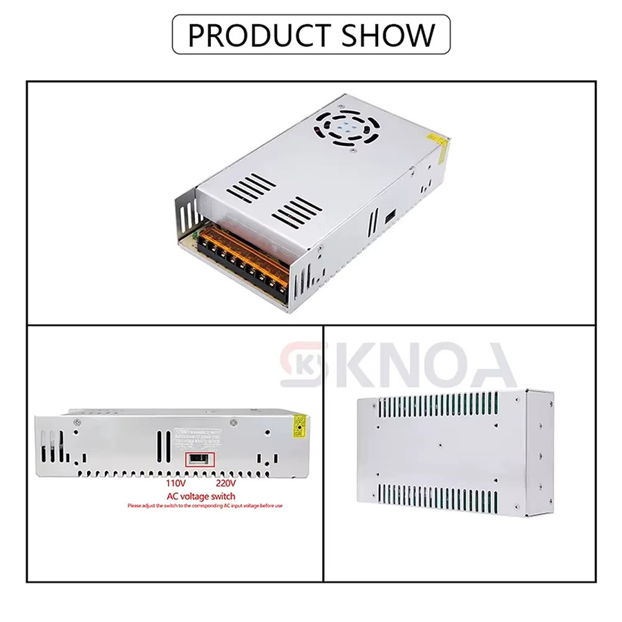 KNOA Schaltnetzteil 400W AC 110V-220V zu DC 12V 24V 36V 48V Netzadapter Treiber Transformator in Silber für LED-Streifen und CCTV-Kameras - Bild 2