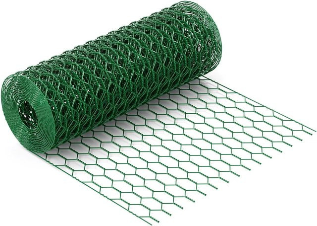 Wiltec Maschendrahtzaun aus Stahl in Tiefgrün, Höhe: 90 cm, Länge: 25 m, Maschenweite: 25 x 25 mm, Drahtstärke: 2,0 mm, PVC-beschichtet - Bild 1