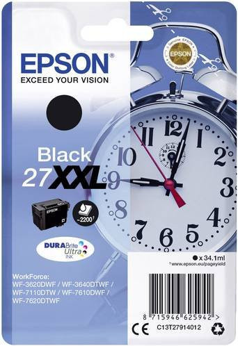 Original Epson Tintenpatrone 27XXL Schwarz C13T27914012 - Bild 1