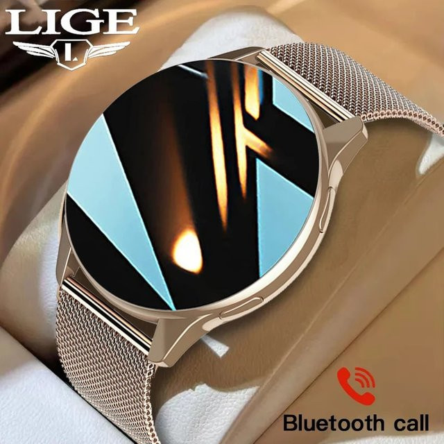 Lige Smartwatch, Schwarz, Gold, Silikon, Unisex - Bild 1