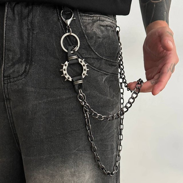 Salircon Schlüsselring, Metall, Silber, Punk, Herren - Bild 1