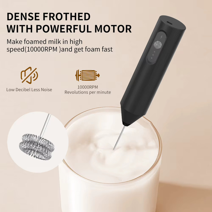 Cliton Tragbarer Elektrischer Mixer mit 3 Gängen, USB-C Wiederaufladbar, Schwarz - Bild 5