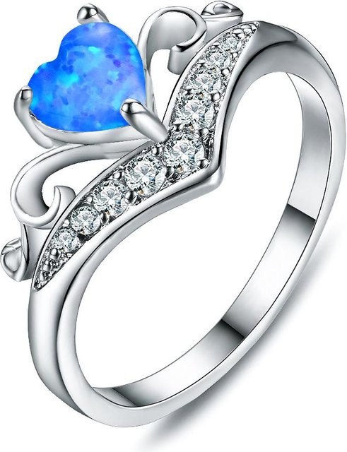 YIRAN Jewelry 5 Weißgoldring, herzförmig, V-förmig, Damen, No. 10 - Bild 1