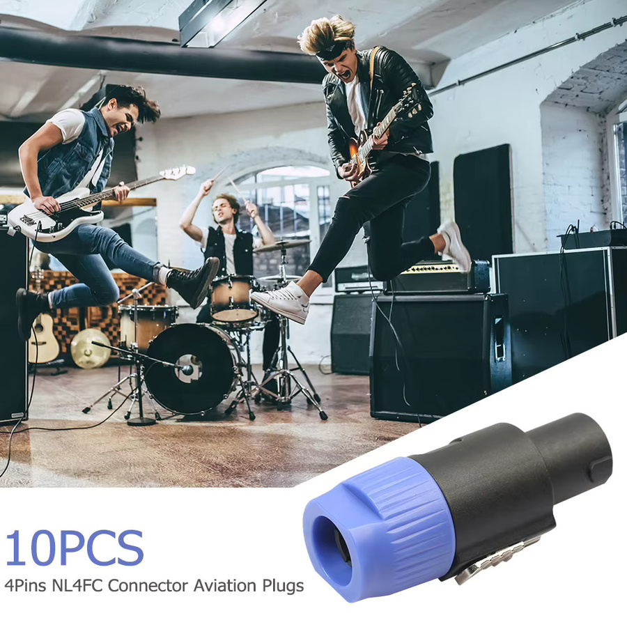 10 Stück APWIKOGER Speakon NL4FC 4Pin Locking Amp Lautsprecheranschluss 4Pole Long Tail Solder in Schwarz - Bild 4