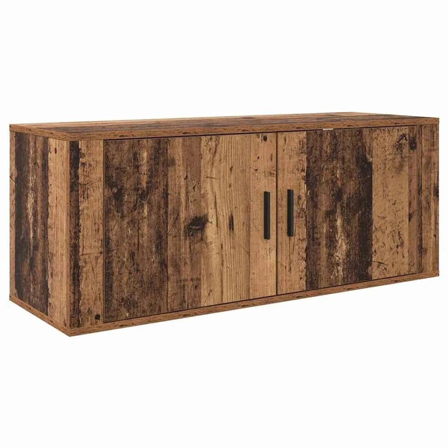 vidaXL Wand-TV-Schrank aus Altholz in Braun, rustikales Design für dein Wohnzimmer, B/T/H: 100 x 34,5 x 40 cm - Bild 2