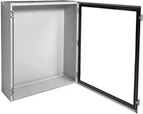 Hager Verteilungsschrank aus Stahl in Lichtgrau B/H/T: 80 x 95 x 30 cm - Bild 1
