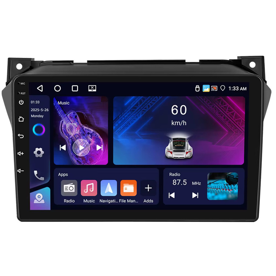 Podofo 9-Zoll Android Autoradio für SUZUKI Alto 2009 mit 8-Kern Prozessor, 8+128G Speicher, 4G, WLAN, GPS, CarPlay und Android Auto, Schwarz - Bild 5