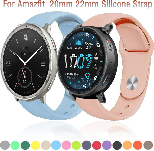 Amazfit Uhrenarmband Silikon, Schwarz, 20mm 22mm - Bild 1