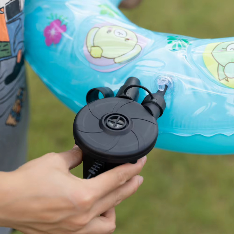 Elektrische Luftpumpe APWIKOGER tragbarer aufblasbarer Pumpenkompressor für Matratzen und Schwimmbecken in Schwarz mit EU-Stecker - Bild 4