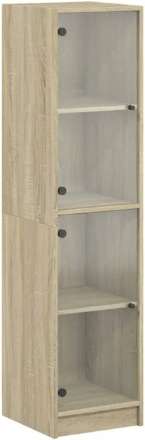 vidaXL Highboard Sonoma-Eiche mit Glastüren, B/T/H: 35 x 37 x 142 cm - Bild 1