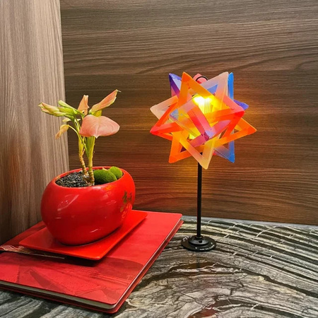 Alloet Star DIY Outdoor Camping-Lichtschirm, wasserdichter und verschleißfester dekorativer Lampenschirm für den Garten, Schwarz und Multicolour