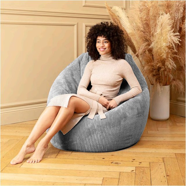 Sitzsack BeanBag Shara XXL von Sitting Point in Cord-Optik salbei mit 300 Liter Inhalt - Bild 1