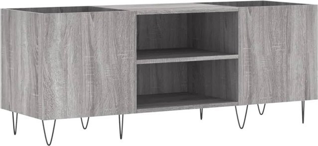 vidaXL Plattenschrank in Grau Sonoma mit Türen und offenen Regalfächern, B/T/H: 121 x 38 x 48 cm - Bild 1