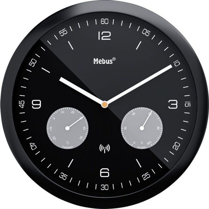 Mebus Funk Wanduhr, Schwarz, Unisex - Bild 2
