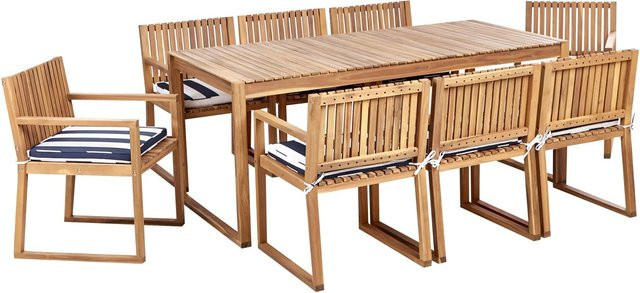 Beliani Gartentisch Set SASSARI II in Marineblau und Braun aus Holz und Polyester - Bild 1