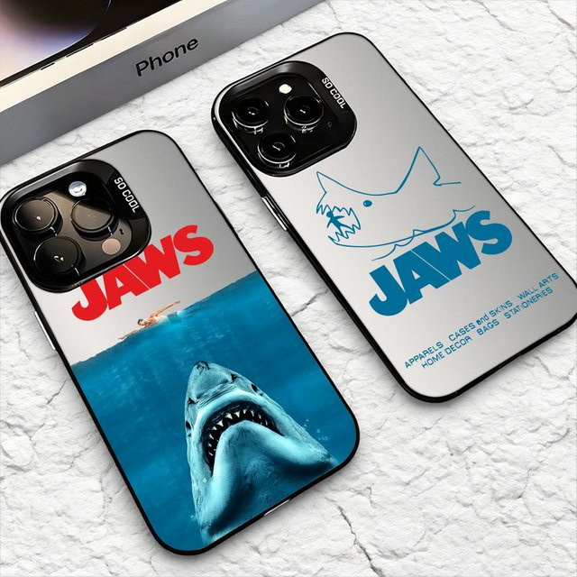 J-JAWS Classic Movie Handyhülle für iPhone 11 bis iPhone 17 Pro Max, Matte Laser Aurora Design, Stoßfest, Multicolour - Bild 1