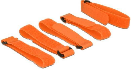 Delock Klettkabelbinder Orange, 5 Stück, Länge: 300 mm, Breite: 20 mm - Bild 1
