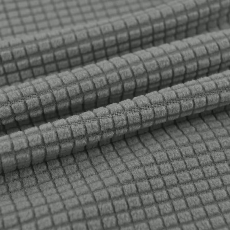 WANERQU Polar Fleece Stuhlbezug für Sessel in Grau mit Karomuster - Bild 3