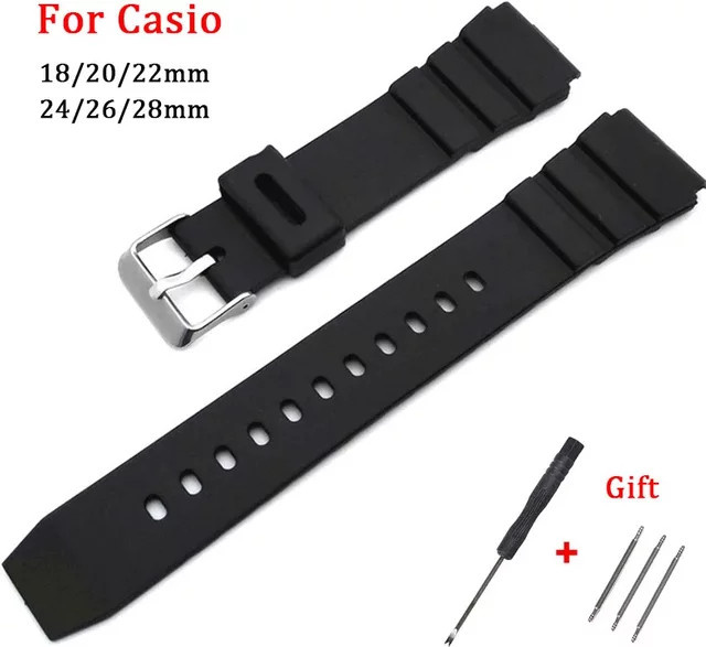 Casio Uhrenarmband Silikon, Schwarz, Unisex - Bild 1