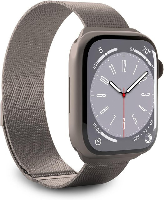 SBS Uhrenarmband Milanese-Loop, Edelstahl, Grau, Unisex, 42-49 mm - Bild 1