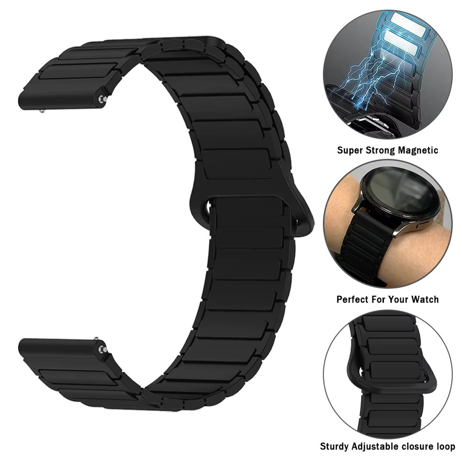 Amazfit Uhrenarmband Silikon, magnetisch, Schwarz, Unisex - Bild 3