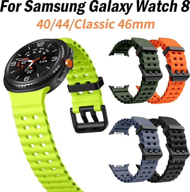 Samsung Uhrenarmband Silikon, Marine, Blue, Galaxy Watch 8 Classic 46 mm, Galaxy Watch 8 44/40 mm - Bild 1
