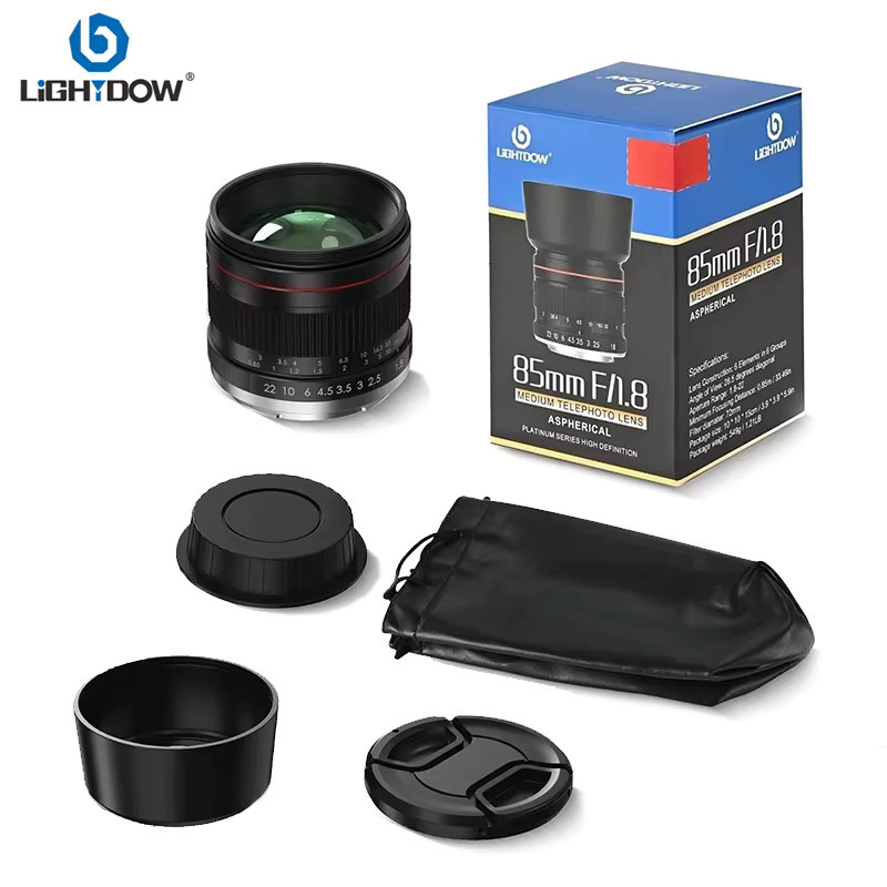 Lightdow Vollformat 85 mm F1.8-22 MF Portraitobjektiv für Canon EF Nikon F Sony E und Nikon Z Mount, Schwarz - Bild 5