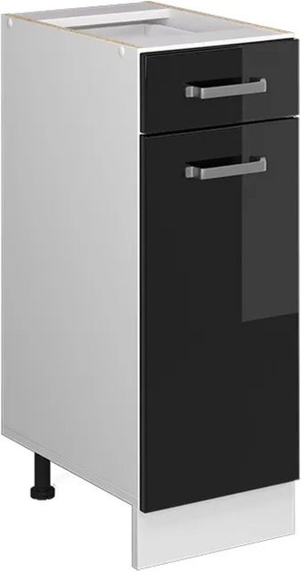 Vicco Küchenunterschrank R-Line Schubunterschrank in Weiß und Schwarz mit Hochglanz-Finish, Breite: 30 cm - Bild 2