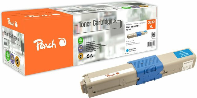 Peach O4650-87 Toner XL Cyan wiederaufbereitet für OKI C 332 DN, MC 363 DN, MC 363 N, MC 363 DNW und C 332 DNw - Bild 1