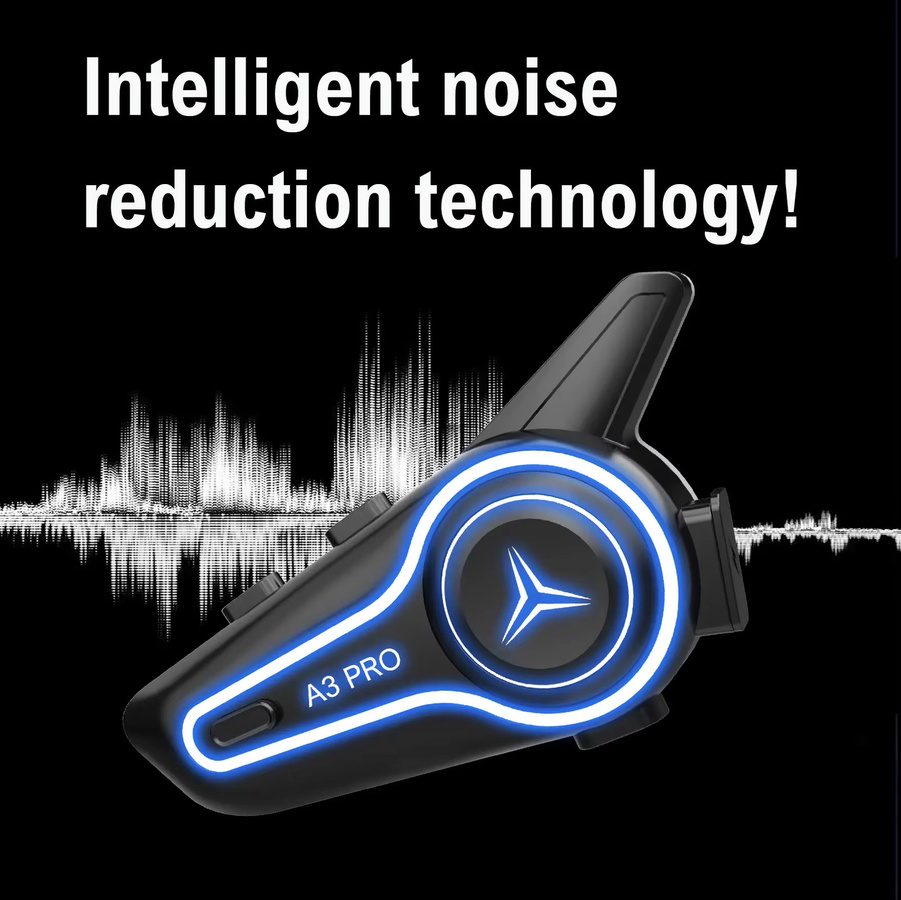 XINOWY A3 Pro Motorrad Helm Bluetooth Headset mit Intercom und Noise Reduction in Schwarz - Bild 2