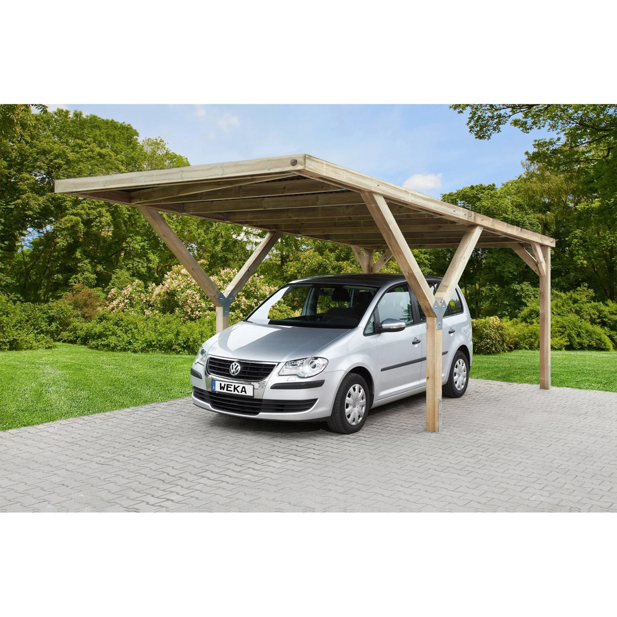 WEKA Einzelcarport 612 Flachdach aus kesseldruckimprägniertem Kiefernholz in Braun, B: 612 cm, H: 250 cm, T: 306 cm - Bild 3