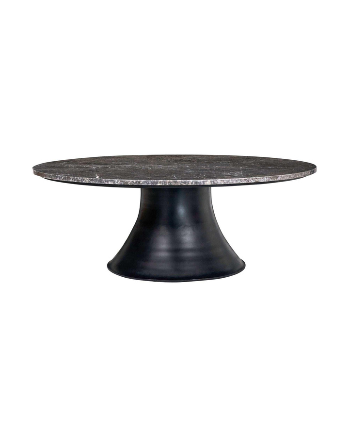 House Doctor Couchtisch Gaya rund aus Marmor und Gusseisen in Braun und Schwarz Breite: 120 cm - Bild 1